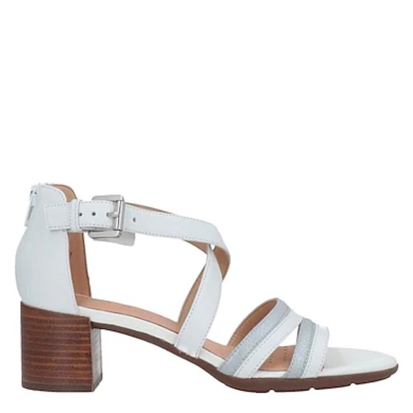 GEOX women’s leather sandals sz. 8.5 NWB white - Picture 1 of 4